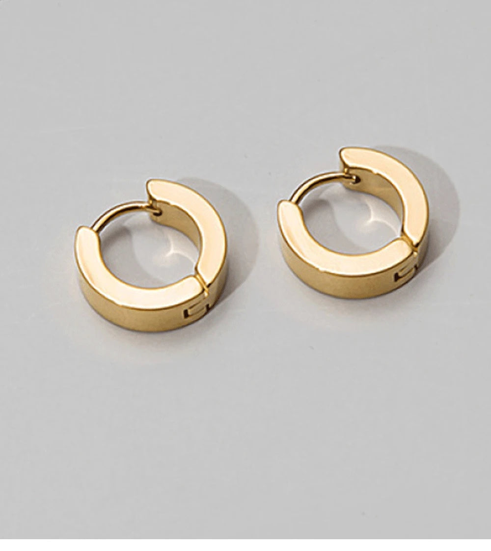 VAV 1 Pair Stainless Steel Hoop Earring Gothic Style