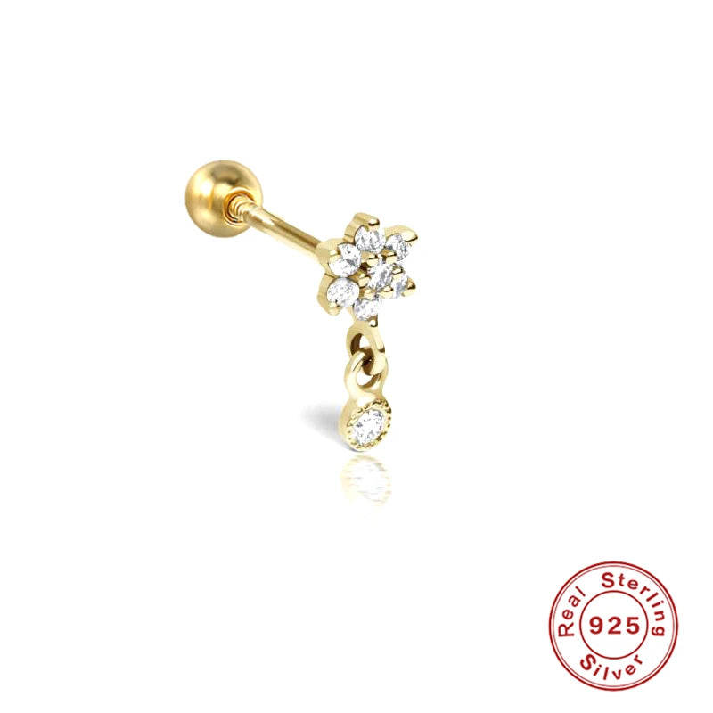VAV 1PC 925 Sterling Silver Stud Earring For Women