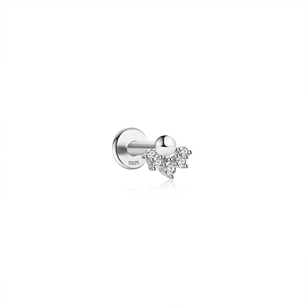 VAV 1PC 925 Sterling Silver Stud Earring For Women