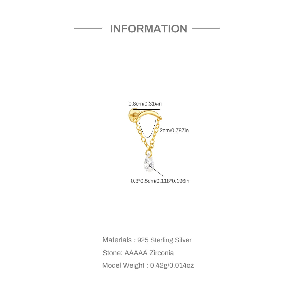VAV 1PC 925 Sterling Silver Stud Earring For Women