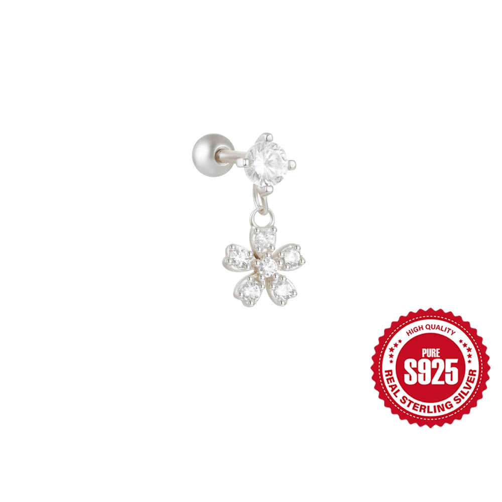 VAV 1PC 925 Sterling Silver Stud Earring For Women