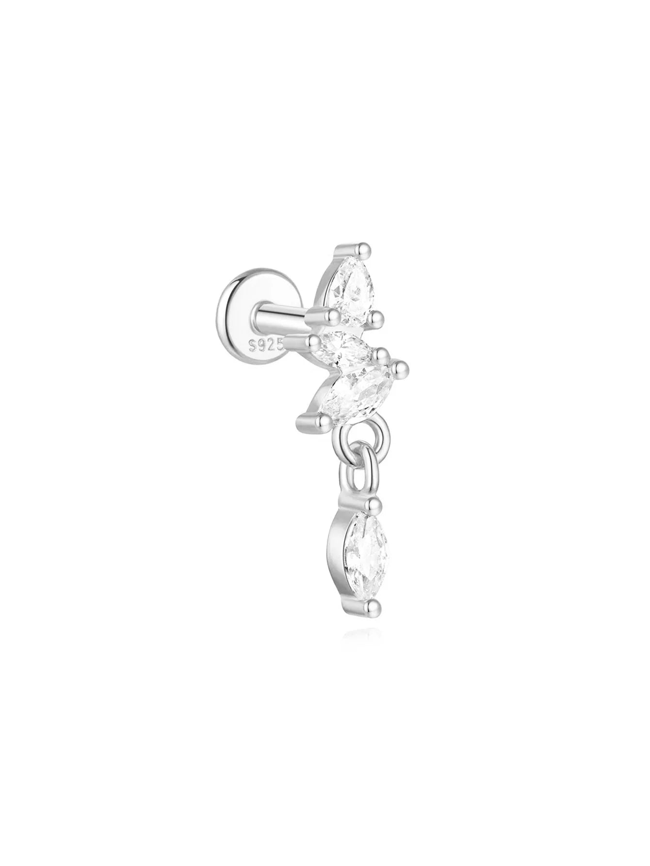 VAV 1PC 925 Sterling Silver Stud Earring For Women