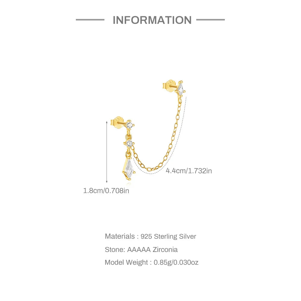 VAV 1PC 925 Sterling Silver Stud Earring For Women