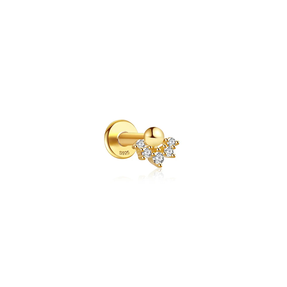 VAV 1PC 925 Sterling Silver Stud Earring For Women