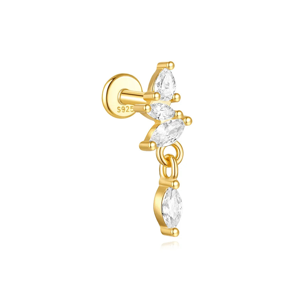 VAV 1PC 925 Sterling Silver Stud Earring For Women