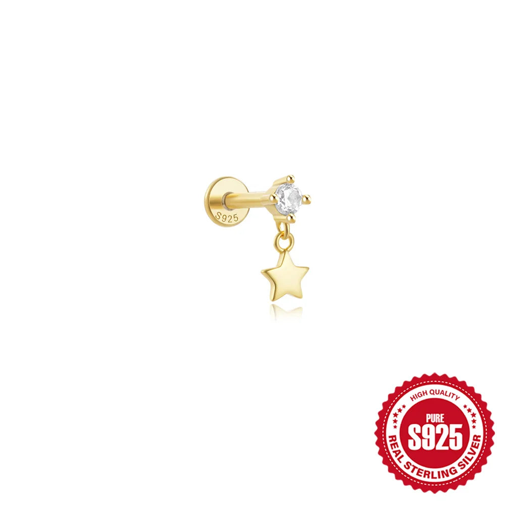 VAV 1PC 925 Sterling Silver Stud Earring For Women