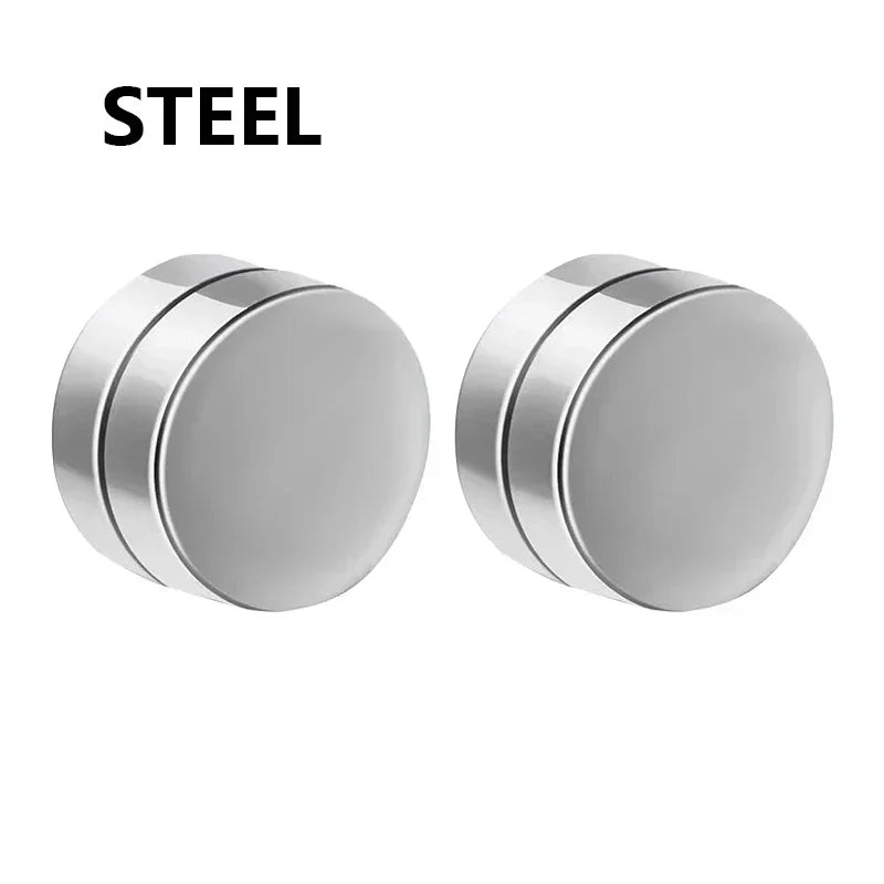 VAV 1/3Pairs 6MM Crystal Magnetic No-Pierce Stainless Steel Stud Earrings for Men