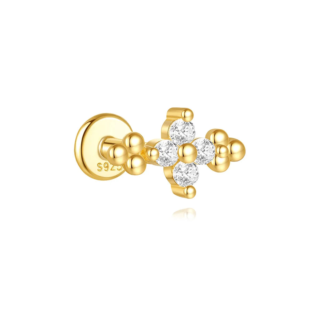 VAV 1PC 925 Sterling Silver Stud Earring For Women