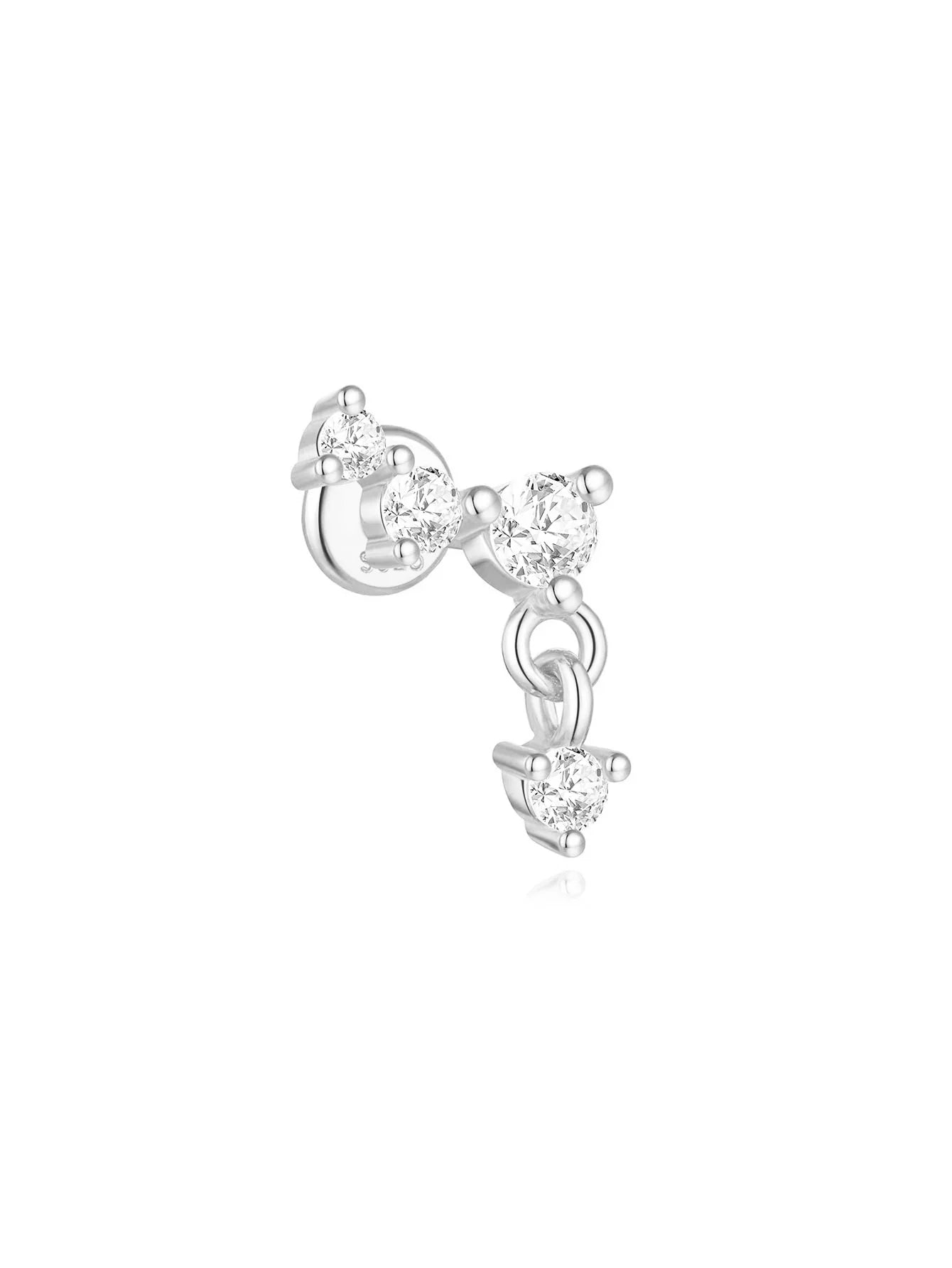 VAV 1PC 925 Sterling Silver Stud Earring For Women
