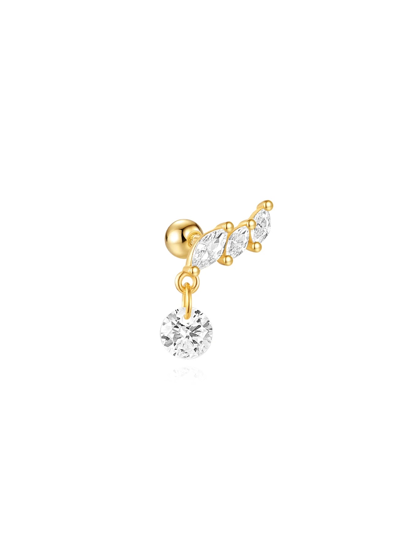 VAV 1PC 925 Sterling Silver Stud Earring For Women