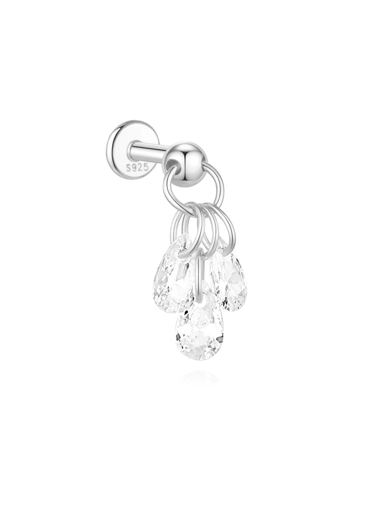 VAV 1PC 925 Sterling Silver Stud Earring For Women