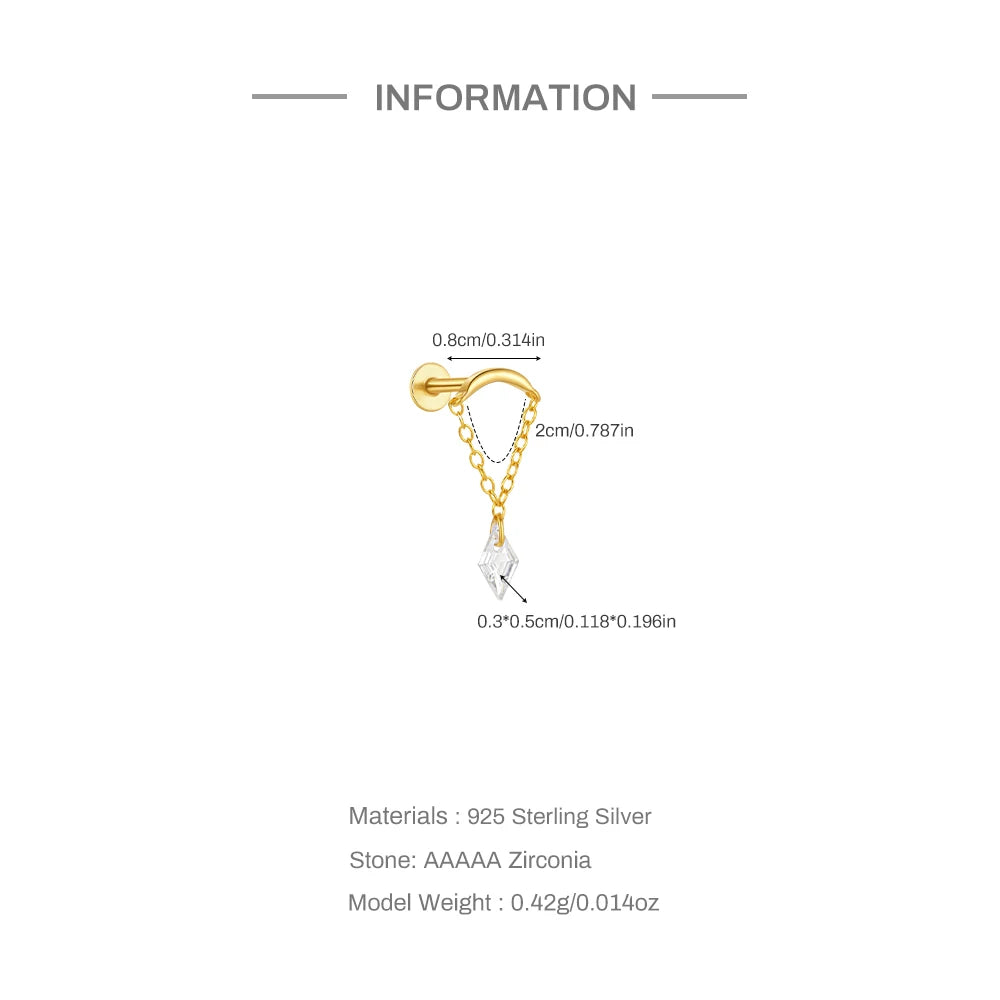 VAV 1PC 925 Sterling Silver Stud Earring For Women
