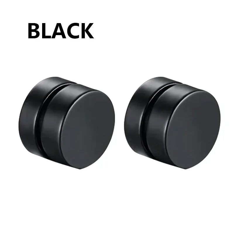 VAV 1/3Pairs 6MM Crystal Magnetic No-Pierce Stainless Steel Stud Earrings for Men