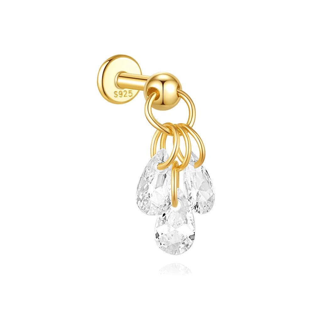 VAV 1PC 925 Sterling Silver Stud Earring For Women