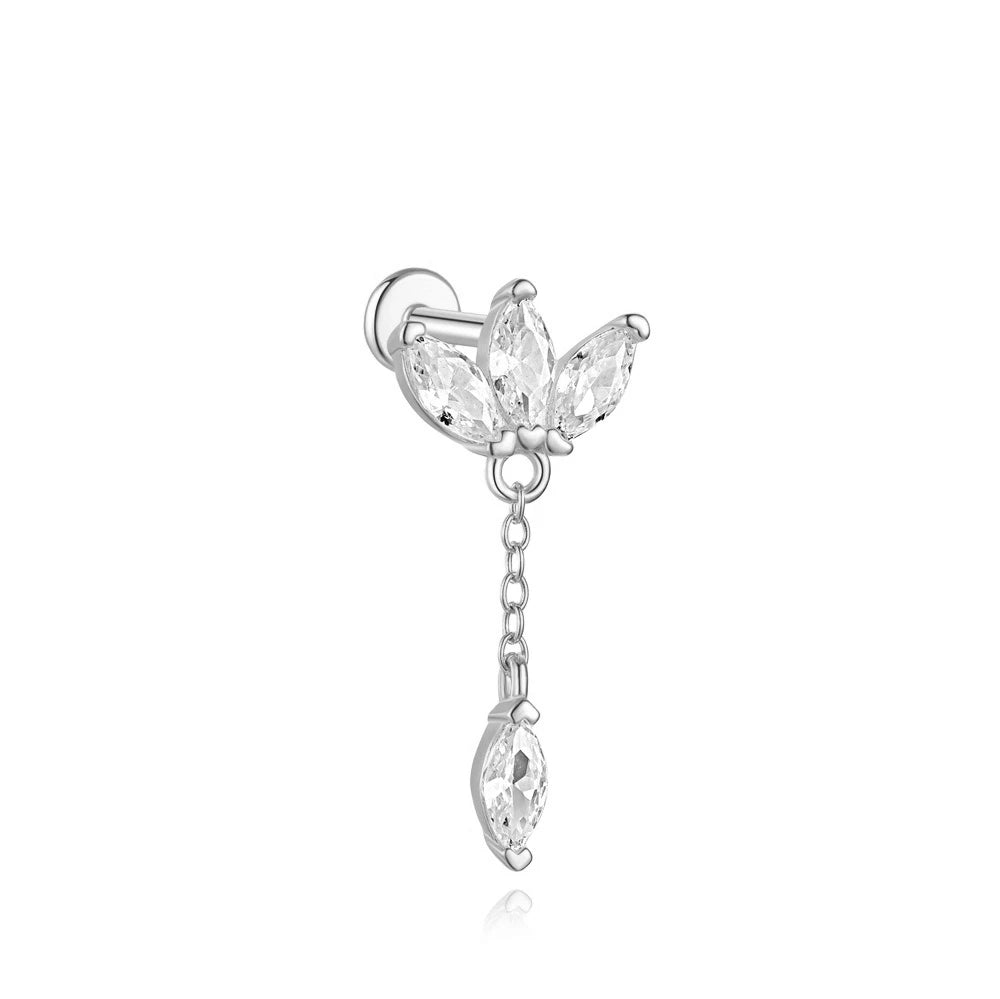 VAV 1PC 925 Sterling Silver Stud Earring For Women