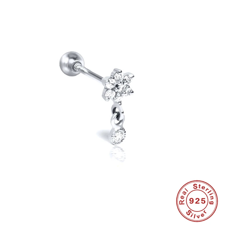VAV 1PC 925 Sterling Silver Stud Earring For Women