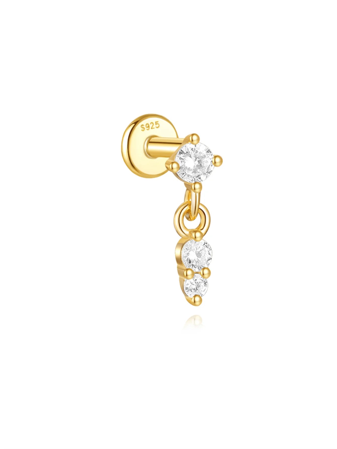 VAV 1PC 925 Sterling Silver Stud Earring For Women