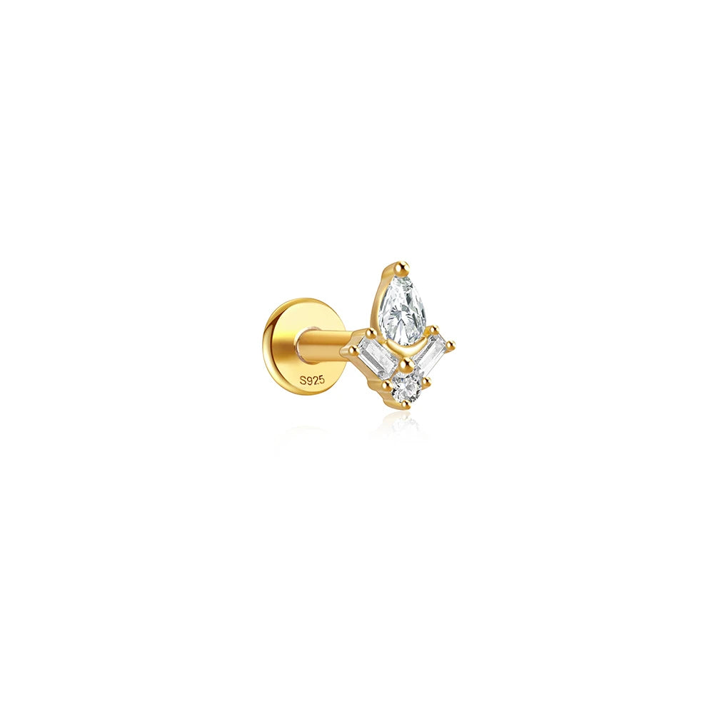 VAV 1PC 925 Sterling Silver Stud Earring For Women
