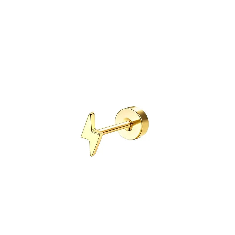 VAV 1pc Stainless Steel Earrings for Women Dainty Flat Back Earrings