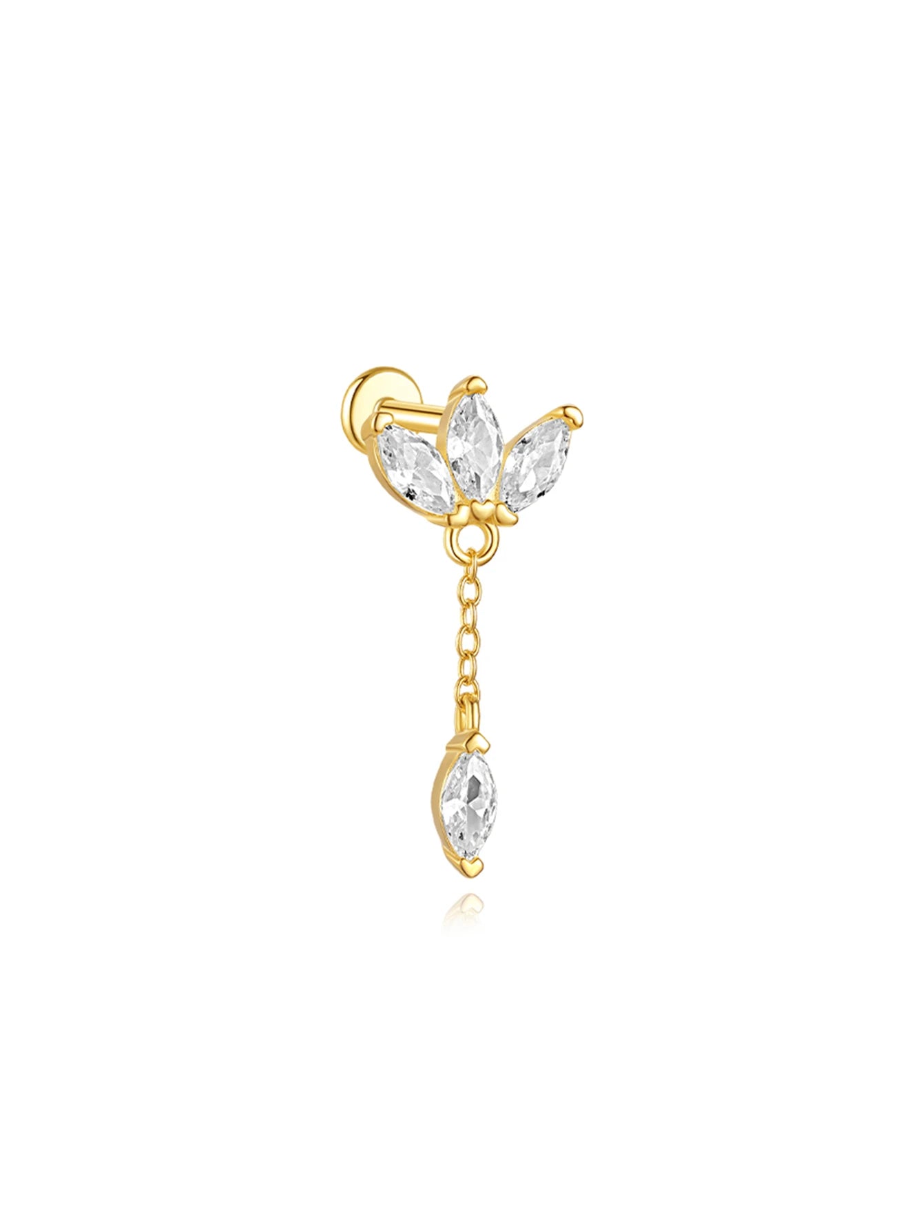 VAV 1PC 925 Sterling Silver Stud Earring For Women