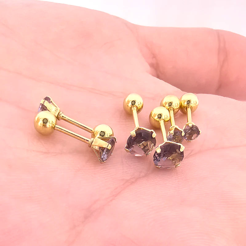 VAV 6pcs/Set Stainless Steel & Earrings For Women