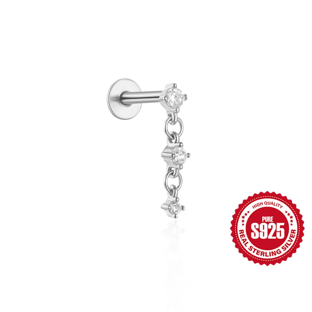 VAV 1PC 925 Sterling Silver Stud Earring For Women