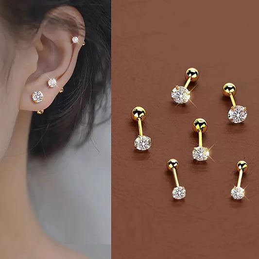 VAV 6pcs/Set Stainless Steel & Earrings For Women