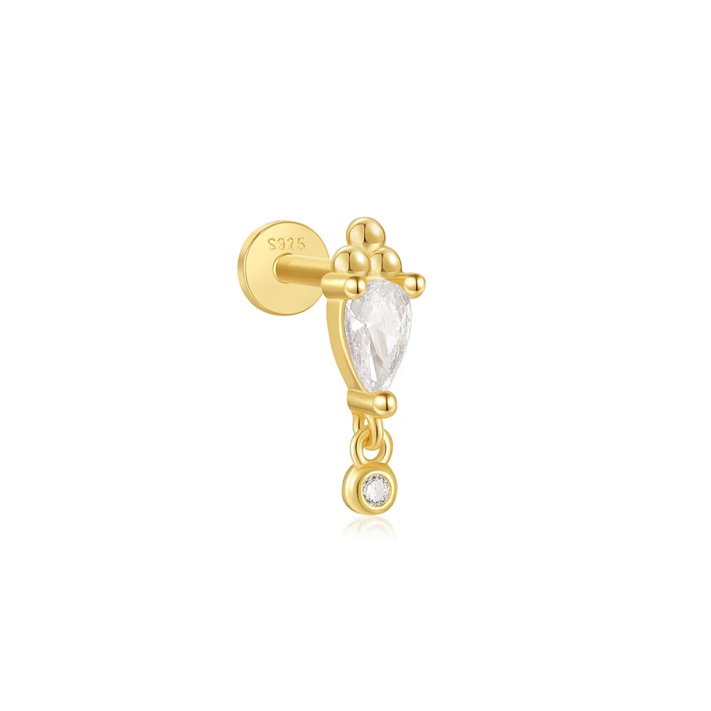 VAV 1PC 925 Sterling Silver Stud Earring For Women