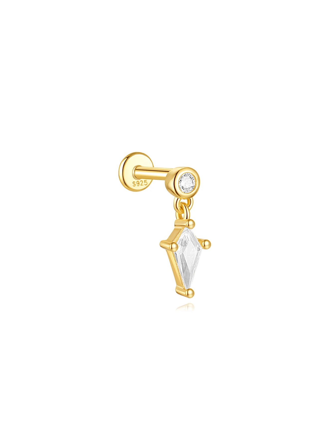 VAV 1PC 925 Sterling Silver Stud Earring For Women