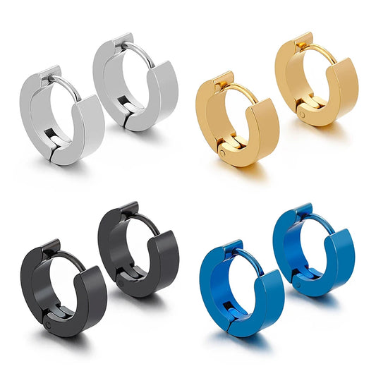 VAV 1 Pair Stainless Steel Hoop Earring  Gothic Style