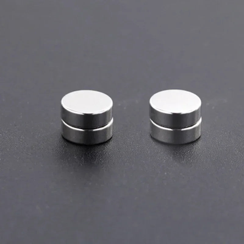 VAV 1/3Pairs 6MM Crystal Magnetic No-Pierce Stainless Steel Stud Earrings for Men