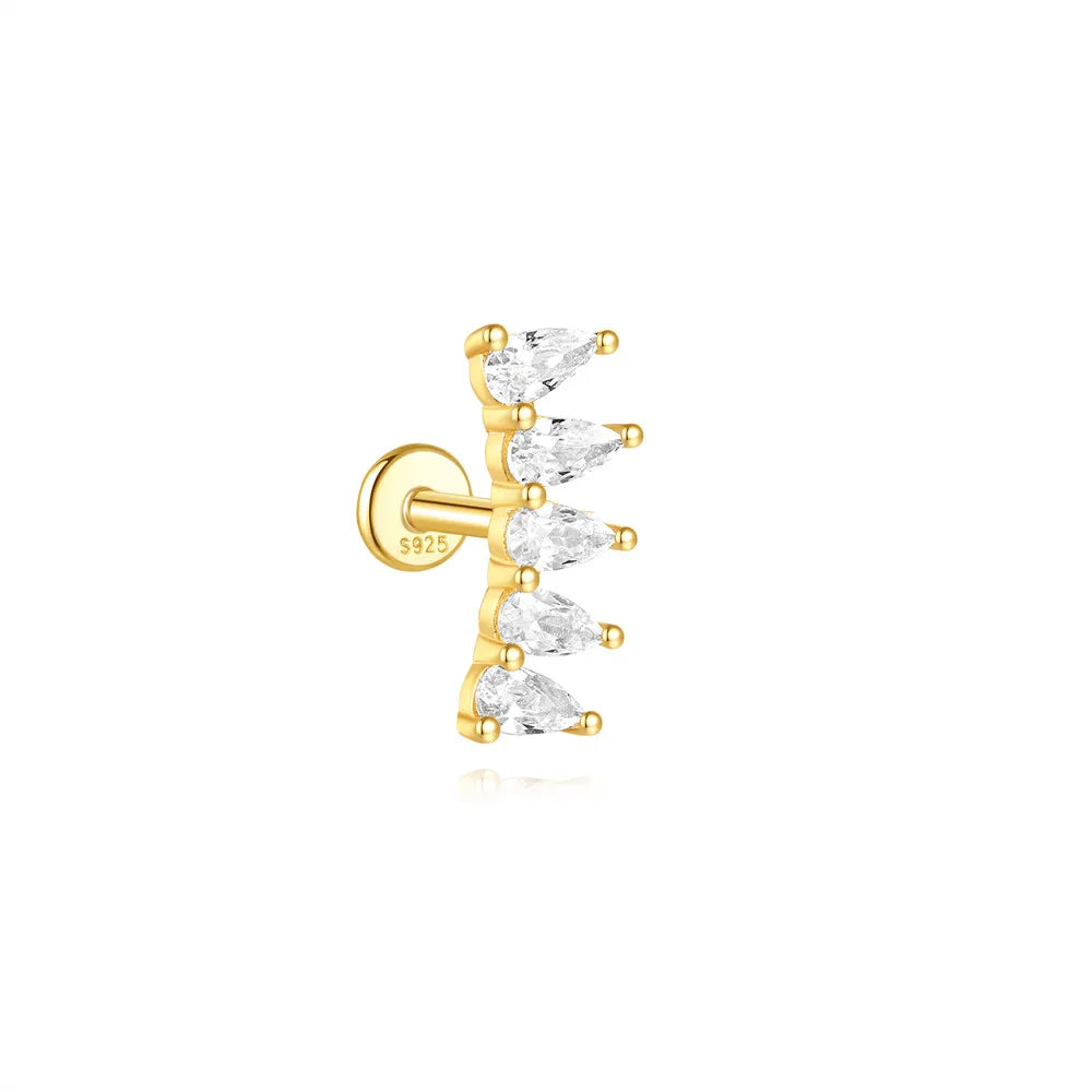 VAV 1PC 925 Sterling Silver Stud Earring For Women