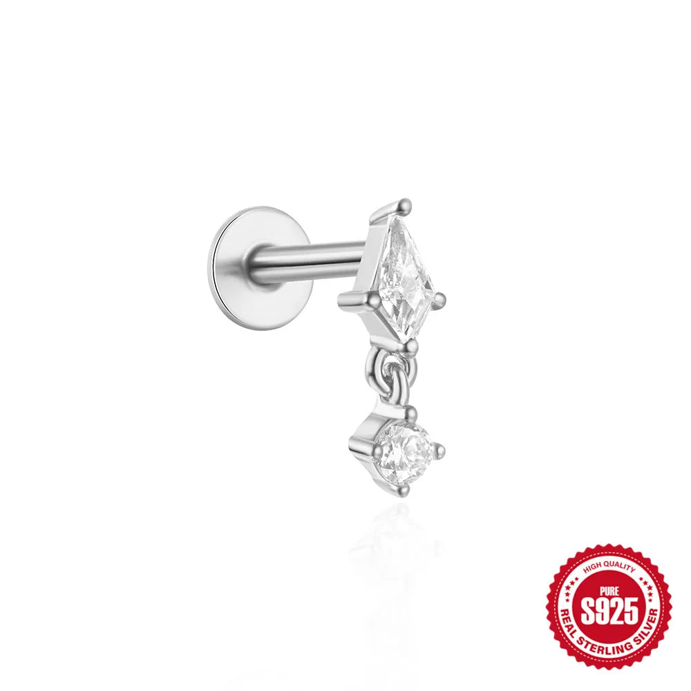 VAV 1PC 925 Sterling Silver Stud Earring For Women