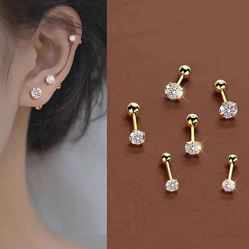 VAV 6pcs/Set Stainless Steel & Earrings For Women