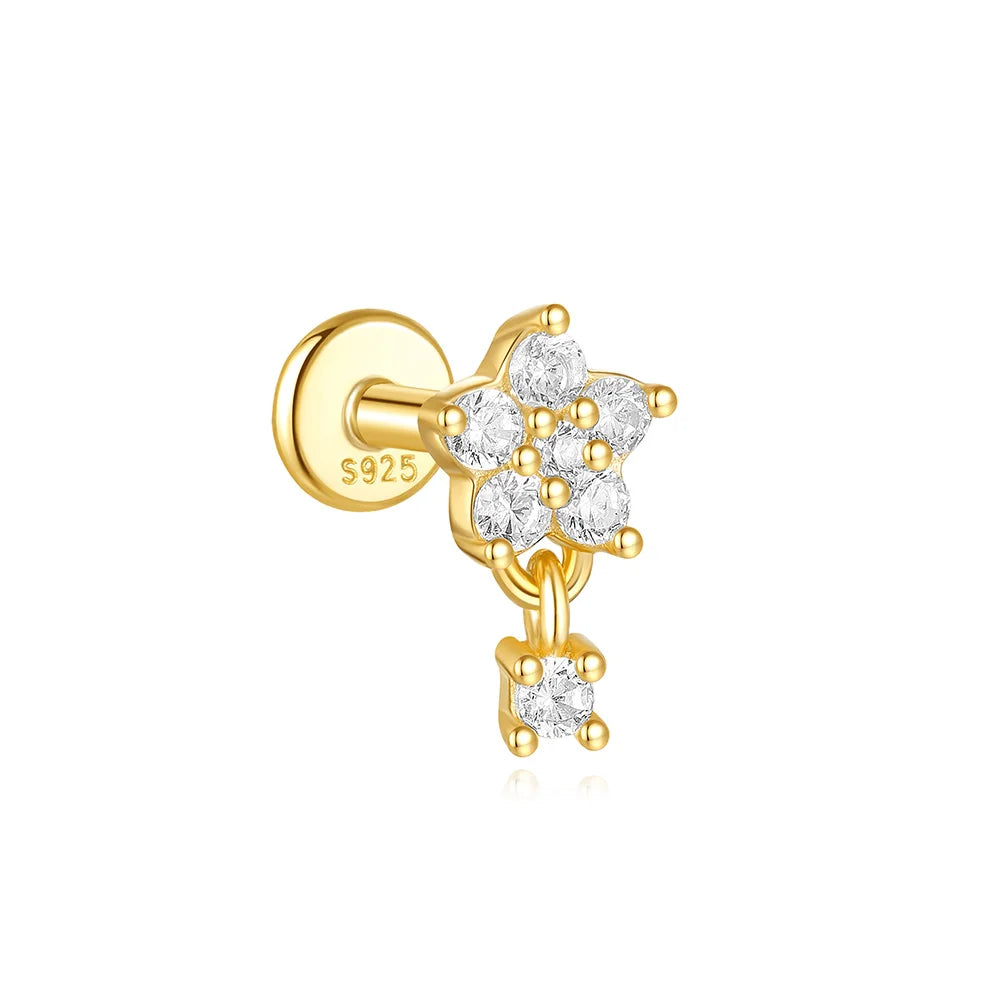 VAV 1PC 925 Sterling Silver Stud Earring For Women