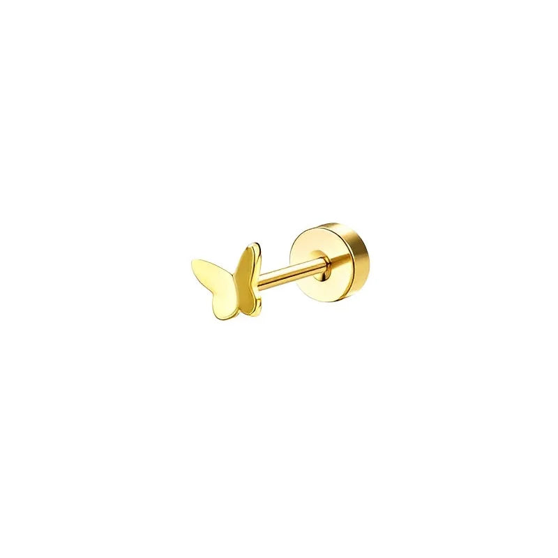 VAV 1pc Stainless Steel Earrings for Women Dainty Flat Back Earrings