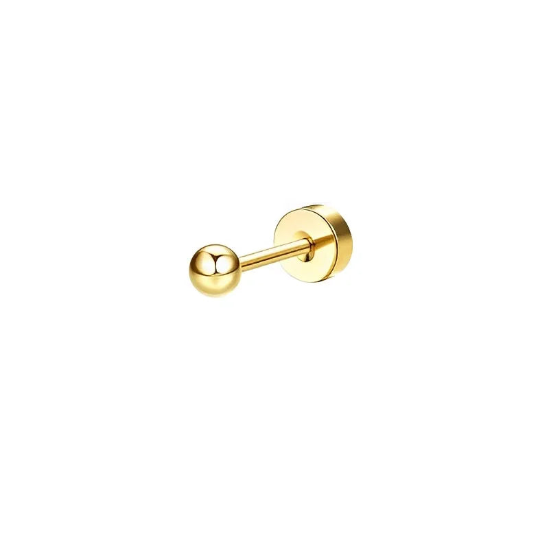 VAV 1pc Stainless Steel Earrings for Women Dainty Flat Back Earrings