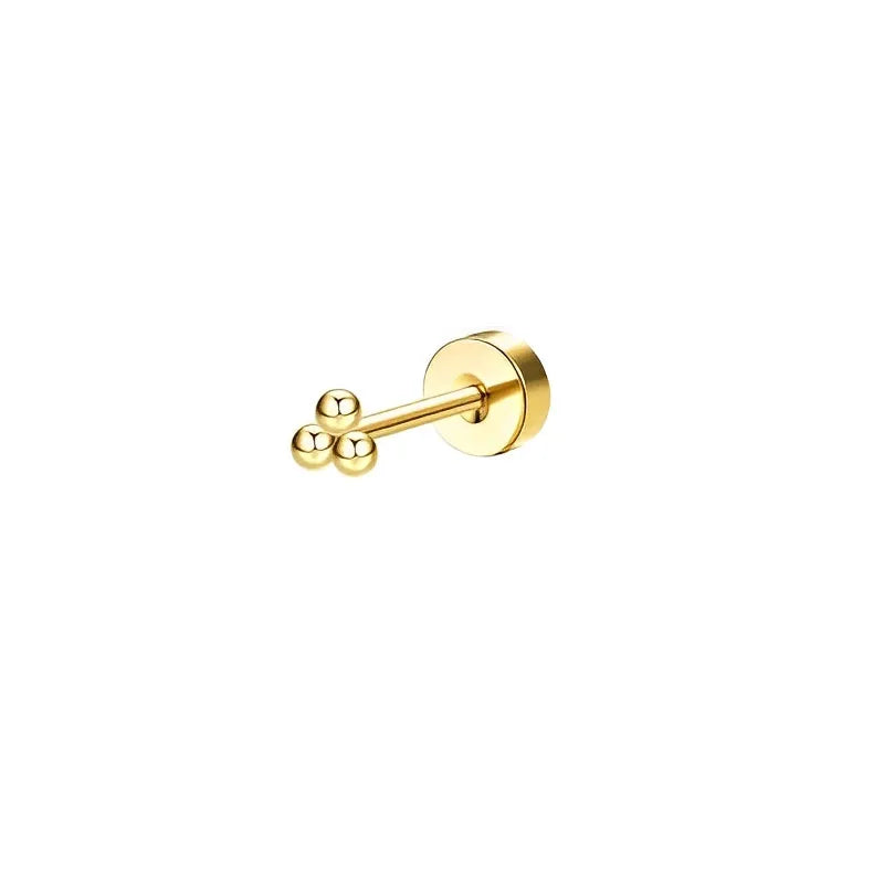 VAV 1pc Stainless Steel Earrings for Women Dainty Flat Back Earrings
