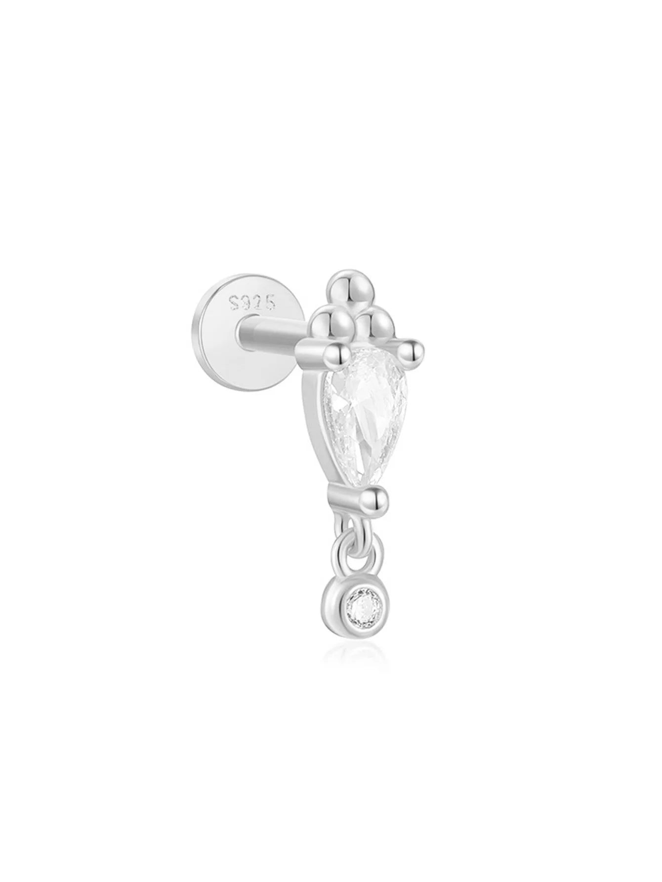 VAV 1PC 925 Sterling Silver Stud Earring For Women