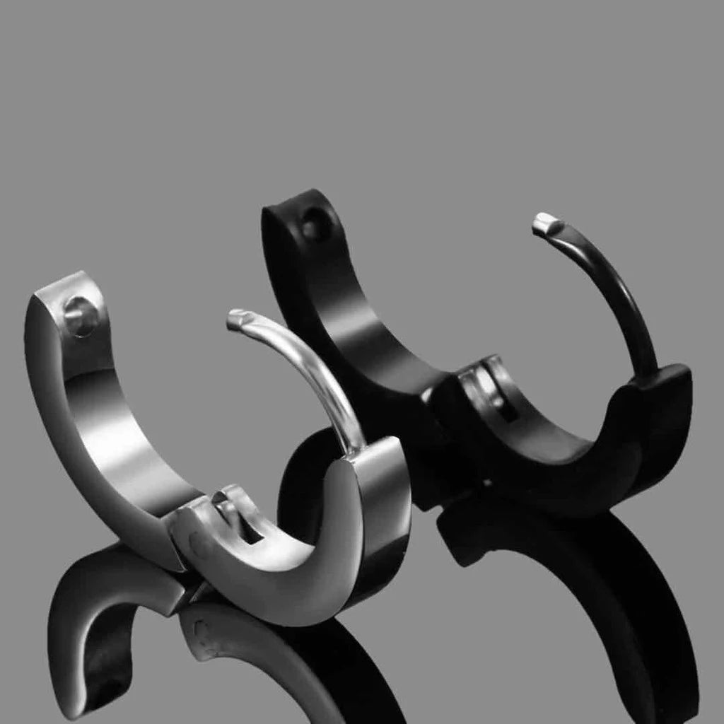 VAV 1 Pair Stainless Steel Hoop Earring  Gothic Style