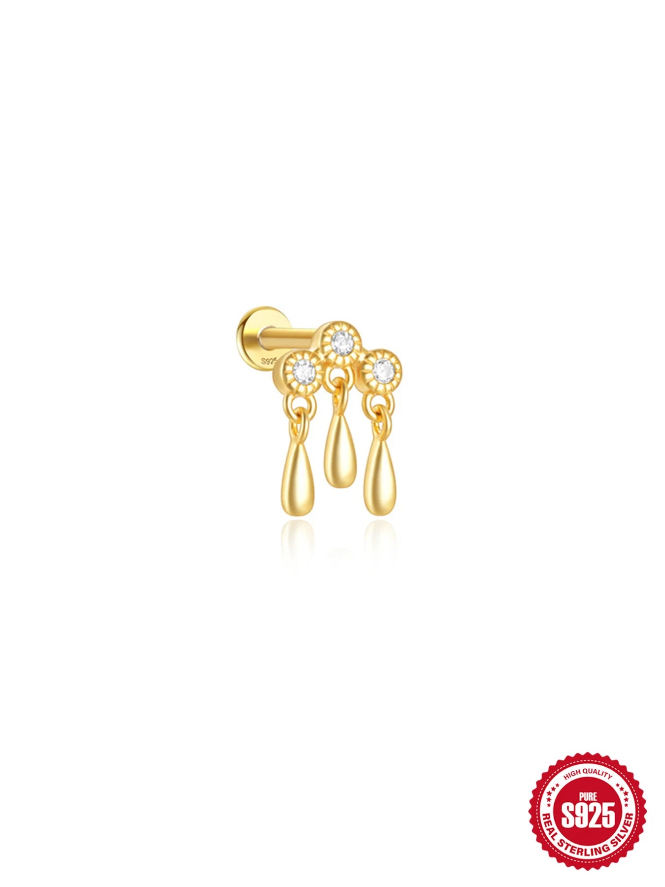 VAV 1PC 925 Sterling Silver Stud Earring For Women