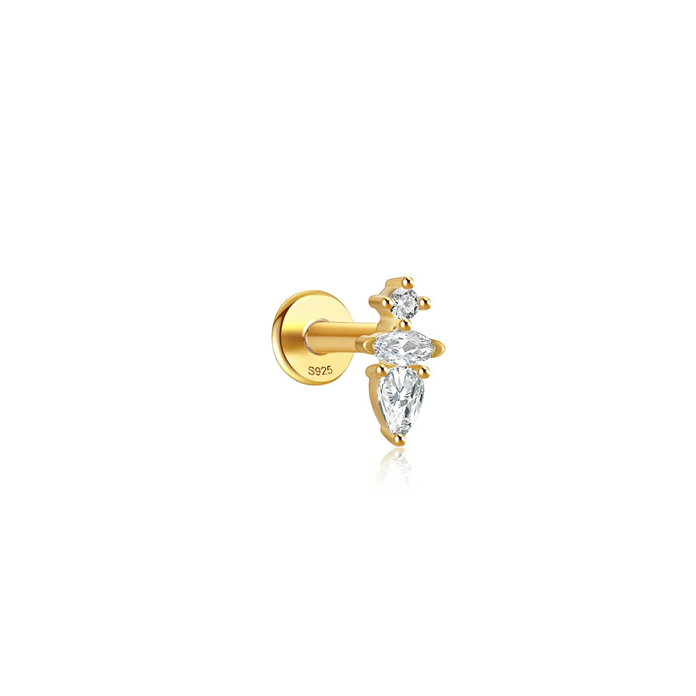 VAV 1PC 925 Sterling Silver Stud Earring For Women