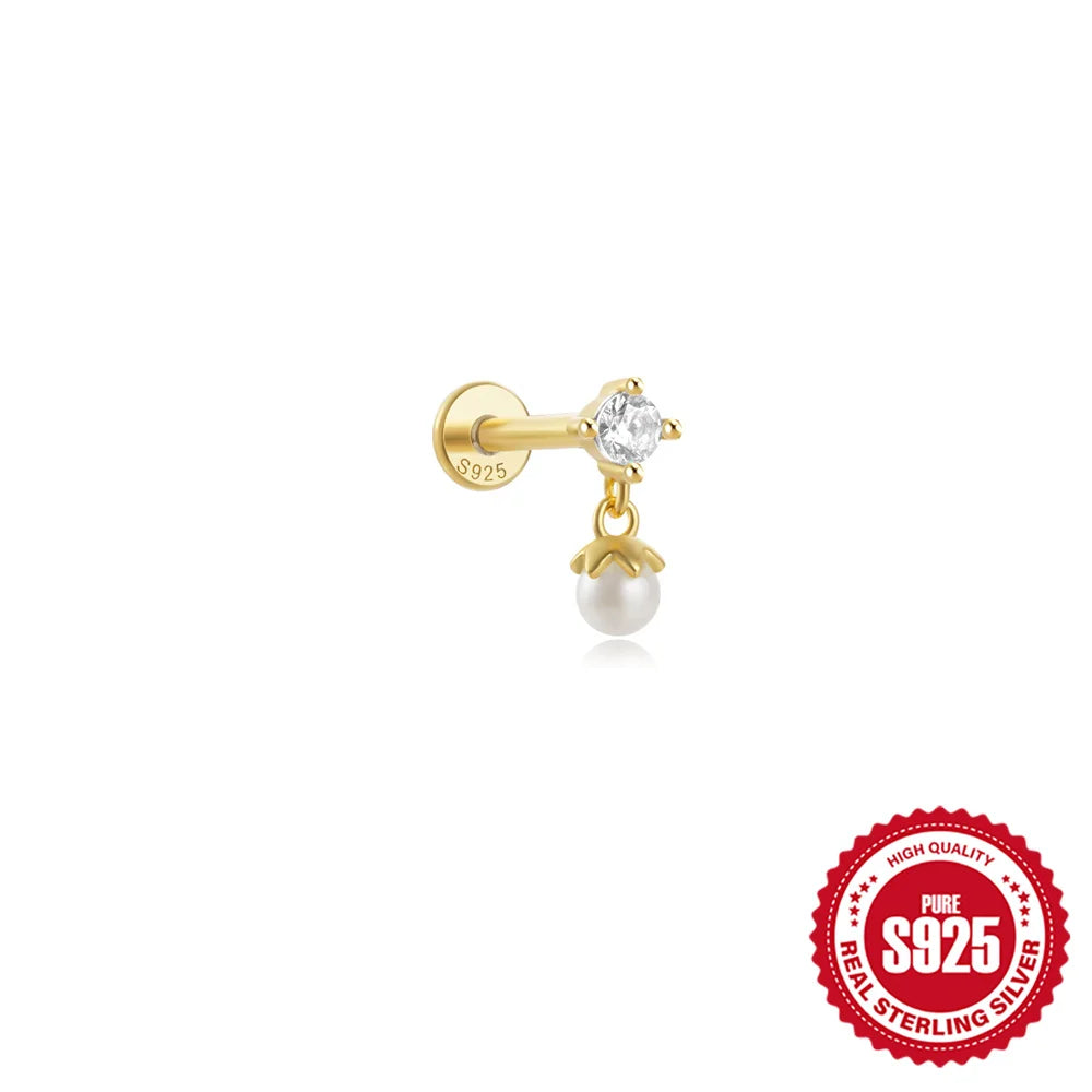 VAV 1PC 925 Sterling Silver Stud Earring For Women