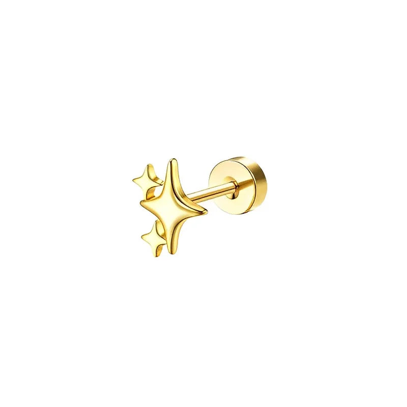 VAV 1pc Stainless Steel Earrings for Women Dainty Flat Back Earrings