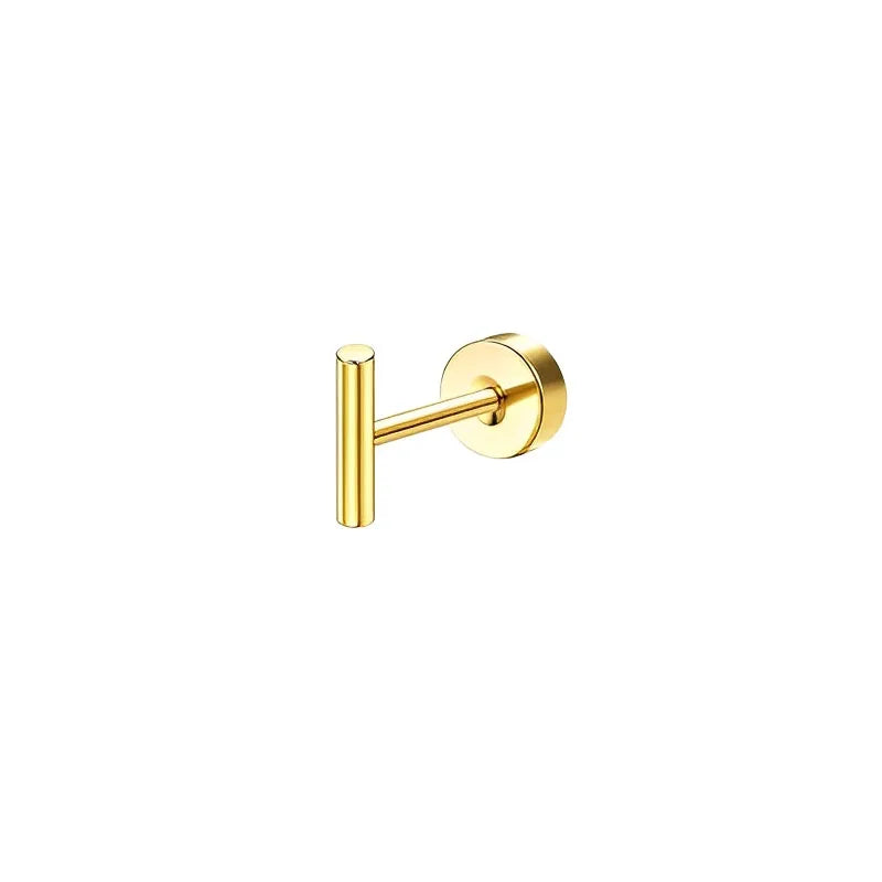 VAV 1pc Stainless Steel Earrings for Women Dainty Flat Back Earrings
