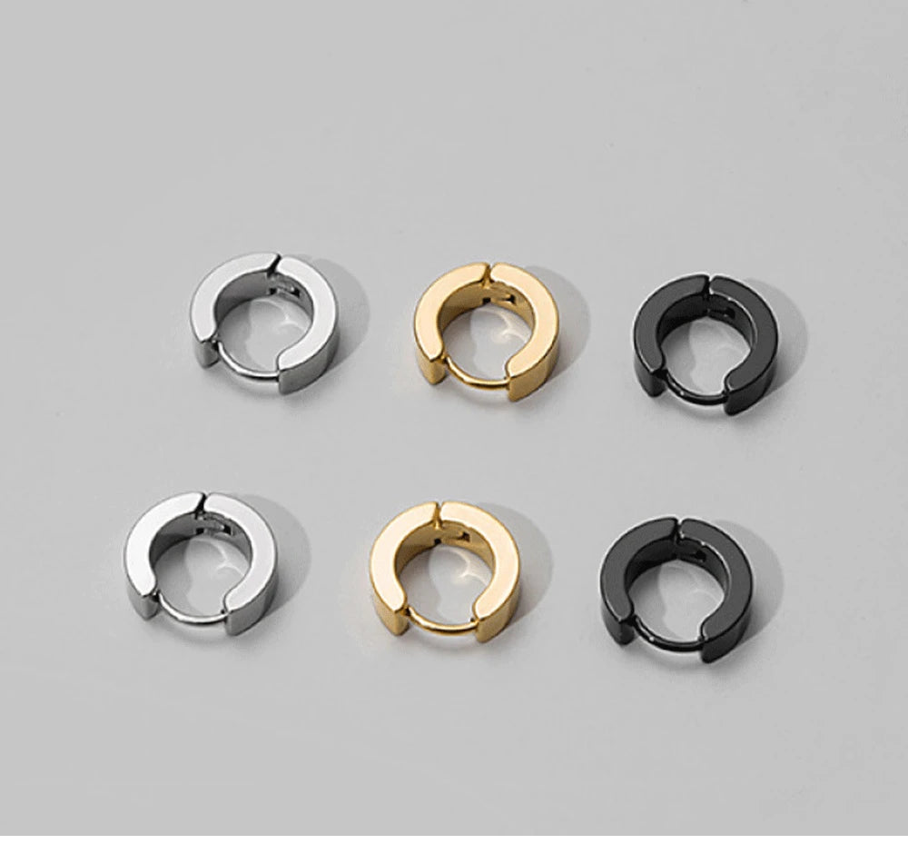 VAV 1 Pair Stainless Steel Hoop Earring  Gothic Style
