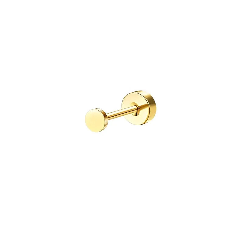 VAV 1pc Stainless Steel Earrings for Women Dainty Flat Back Earrings