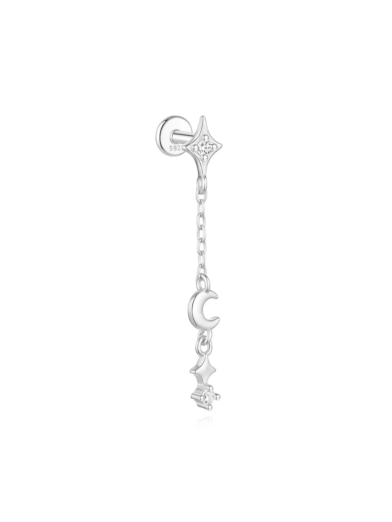 VAV 1PC 925 Sterling Silver Stud Earring For Women