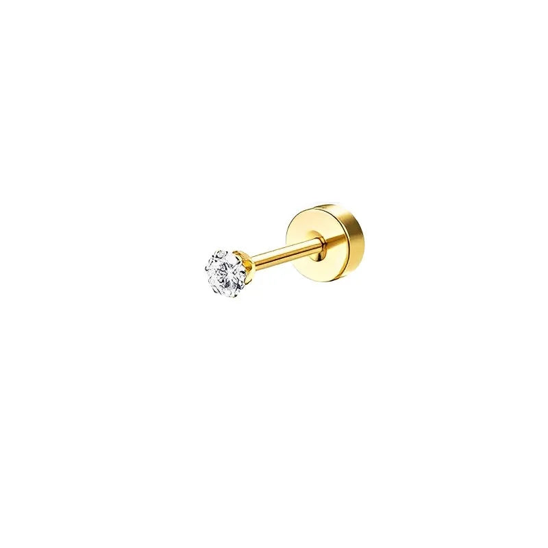VAV 1pc Stainless Steel Earrings for Women Dainty Flat Back Earrings
