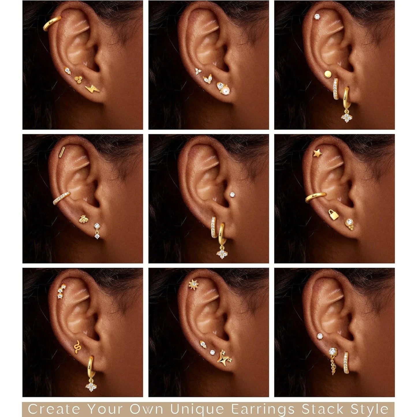 VAV 1pc Stainless Steel Earrings for Women Dainty Flat Back Earrings